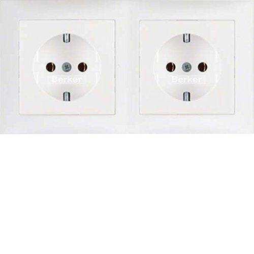 Berker 47209909 Steckdosen-Kombination SCHUKO 2fach mit Rahmen S.1 polarweiß, matt Mesch Shop Berker 47209909 Steckdosen-Kombination SCHUKO 2fach mit Rahmen S.1 polarweiß, matt Mesch Shop